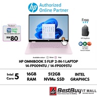 HP OmniBook 5 Flip 2-in-1 Laptop 14-fp0094TU / 14-fp0095TU (Core 5-120U (10C) / 16GB DDR5 5200 / 512