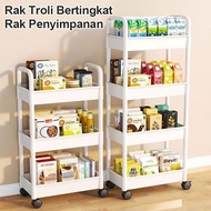 🛒✨ 2/3/4-Tier Adjustable Rolling Cart – Space-Saver Shelf Organizer for Kitchen & Home 🏠🔥 – Jimat Ru