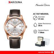 Jam Tangan Pria Alexandre Christie Primo AC 1027 MDLRGSL Silver Dial Brown Leather Strap