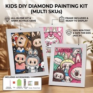 DIY Craft Kids Diamond Painting Set with Wooden Frame Cute Cartoon Painting Set for Kids Art Activit