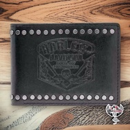 HDMWA10863-BLK Harley-Davidson® Mens Soul Journey Debossed Bi-Fold Leather Wallet