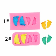 4 Three-Dimensional Feet Baby Mini Small Feet Soft Clay Cake Baking Chocolate Handmade Clay Decorati