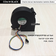 พัดลม สำหรับ Cisco /Sunon PSB1297PYB1-AY fan 12V 4.2W 4pin (มือ2)