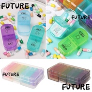 HL-FUTU Pill Box Portable Rainbow Color 7 Days AM PM Medicine Dispenser