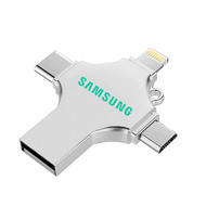 SAMSUNG OTG USB แฟลชไดรฟ์ 1TB 2TB สติ๊กคีย์ยูเอสบี 4in1 ไดร์ฟปากกาสำหรับ iPhone15/14/13/12/11/X/8/7/