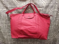 🈹Longchamp粉紅色真皮大旅行袋