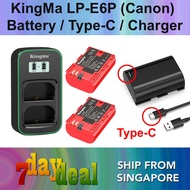 KingMa LP-E6P 2400mAh Battery / 2600mAh Battery with Type-C Port / Charger Kit (For Canon R5 / R5 II