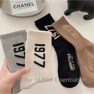 FOG Double Thread Essential Letter 1977 Socks Cotton Basketball Sports Long Socks(
