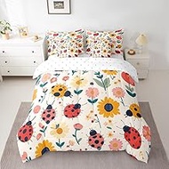 Erosebridal Red Ladybug 7 Piece Queen Bed Set - Includes Comforter & Sheet Set Cartoon Ladybugs Bedd