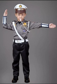 Baju polisi anak setelan komplit / seragam polisi anak