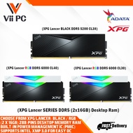 ADATA XPG Lancer Black 32GB DDR5 5200 CL38/ADATA XPG Lancer RGB 32GB DDR5 6000 CL40 CL30, (2x16GB) D