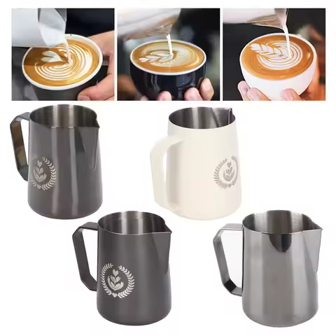 Coffee Frothing Pitcher Milk Frothing Pitcher Stainless Steel Frother Jug Mixing Cup Pot for Coffee