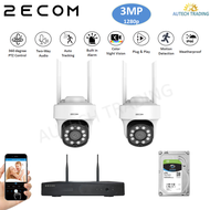 2ECOM 3mp 5mp wireless set PTZ eyeball rotate 360 degree wifi cctv set wireless cctv set audio 2 way
