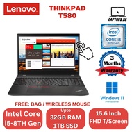 Lenovo Thinkpad T580 TOUCH SCREEN I5-8th Gen Upto 32GB Ram/1TB SSD/15.6inch FHD T/Screen/Windows 11 Pro/3Months Warranty