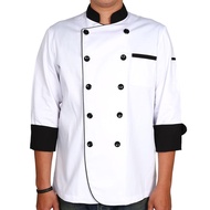 เสื้อเชฟ แขนยาว คอตั้ง Size M Premium CJCC