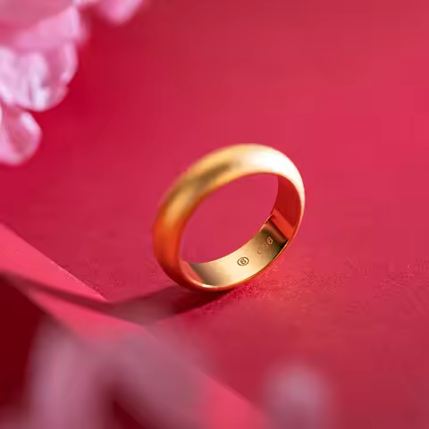 Luxury 24K 9999 Pure Gold real gold Men's Women's Frosted Ring