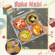 LOT OF 50 PLASTIC BOXES FOR 2-4 EGG TARTS/FRUIT TARTS/SWEET CAKESx