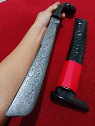 Golok Balikmipih Pamor Damascus Baja Sembelih Daging Seset Koleksi