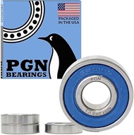 (4 Pack) PGN 6201-2RS Sealed Ball Bearing - 12x32x10 - Lubricated - Chrome Steel