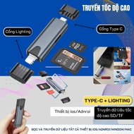 Hub chuyển đổi thẻ TF/SD 2in1 cổng Lightning/TYPE-C – tương thích điện thoại tablet máy tính