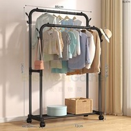 黑色雙杆晾衣架Black double pole clothes drying rack# 臥室萬向輪衣帽架Bedroom spinner coat rack#房間晾衣架Room clothes dr