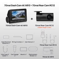 70mai A810 Ultra HD 4K Dash Cam Built-in GPS ADAS 150°FOV Motion Detection Car DVR Support Rear Cam