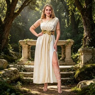 Halloween Costume Greek Goddess Medieval Dress Cleopatra Athena Costume Carnival Large Size
