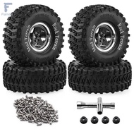 [Flameer] 4 Pieces 2.2 Inch Beadlock Wheel Rim High Traction Aluminum Beadlock Wheel Metal Rim Tire 