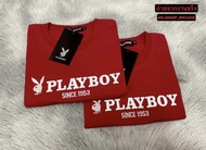🔥ขายดี👍เสื้อยืดPLAYBOY งานปักอก สกรีนแขน มี 5 สี ใส่ได้ชายและหญิง S M L XL