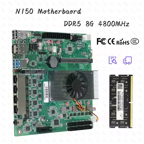 N150 Nas Motherboard Set MINI-ITX Nas Storage Support Soft Router Intel I226 2.5G Network NAS Server