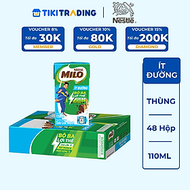 Thùng 48 Hộp Sữa Nestlé Milo Ít Đường (110ml/ Hộp)