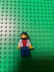 Lego Pizza Delivery Guy - Hooded Sweatshirt, Dark Blue Legs, Black Helmet Set 951909 Minifigure [22]