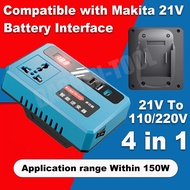 21V 18V 20V Battery Inverter Adapter | DC to AC Converter 220V Output | Compatible with Makita MT Li