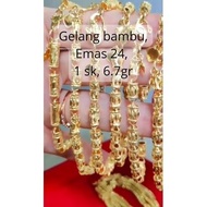 Gelang bambu emas asli kadar 24k 92% 1/2sk, 1 suku, 2 sk, & 3 suku, (3.35, 6.7, 10.05, 13.4, 20.1 gr