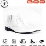 Uawshoesofficial x CEVANY ORI | FOX WHITE LEATHER - Men's Formal WHITE Boots with Zipper and Slip-On