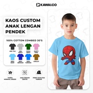 Kawai.co - Custom Children's Short Sleeve T-Shirt with A3+ Logo Printing, Single Image, Name, Writin