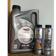 Total Quartz 5W40 (Full-Synth) Engine Oil 4L FREE OIL TREATMENT AND ENGINE FLUSH SET