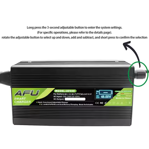 58.4V 5A Adjustable Battery Charger 2-5V DC 50.4V-58.4V Smart Charger For LiFePO4 Lithium Lead Acid 