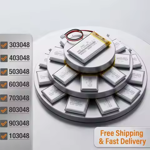 Rechargeable 3.7V 900mAh JST1.25 2P Li-Po Battery Model 303048 403048 503048 603048 703048 803048 90