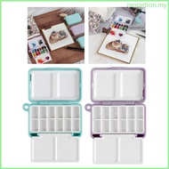 RAN Portable Watercolor Paint Palette Box 12 Well Folding Paint Palette Case Paint Mixing Tray Trave