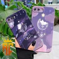 UNGU OPPO A3S CASE/ REALME C1 OPPO F1S/ OPPO A59 Purple Bear Motif Cute Wallpaper - Purple Wallpaper