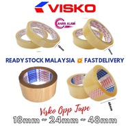 🇲🇾 cahayaalami🔥Visko Opp Tape 18mm/24mm/48mm Clear Brown High Quality Selotape besar