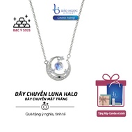 Women's s925 Luna Halo silver necklace, delicate and delicate silver necklace with Moonstone - DB302