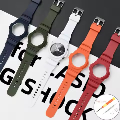 Resin watch strap+case for Casio G-SHOCK GA-150 GA-300 GA-310 GLX-150 Watchband Soft Waterproof MEN 