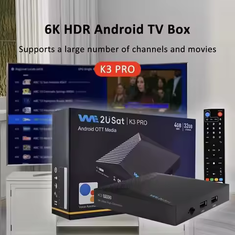 We2uSat K3 Pro 6K HDR Android Q (10.0) TV Box 2026 Latest Version With Voice Remote Control 4GB + 32