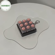 XO94BSY 9 Keys Silent Keyboard Keychain Creative Cat Paw Button Keycap Stress Relief Toys Fidget Toy