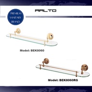 AALTO | Rose Gold/Gold Single Glass Shelf (Clear) BEK8060