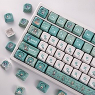 Hatsune Miku Keycaps 130 Keys MOA Profile PBT Wooting Aula F75 RK100 Mechanical Keycap Dye Sublimati