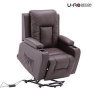U-RO DECOR รุ่น ANDORA-L (แอนโดรา-แอล) สีน้ำตาล เก้าอี้นวดไฟฟ้าหนังแท้ปรับนอนได้ Massage recliner chair/ Sofa   เก้าอี้พักผ่อน เก้าอี้หนัง โซฟาอเนกประสงค์