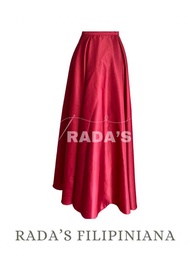 Modern Filipiniana Maroon Ethnic Top with Maroon Pleated Skirt